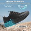 OrthoComfoot Men’s Orthopedic Wide Toe Plantar Fasciitis Shoes: Comfortable High Arch Support Trail Running Shoes for Walking & Hiking, Orthotic Tennis Sneakers Relief Flat Feet, Feet Pain(W1-black)
