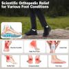 OrthoComfoot Men’s Orthopedic Wide Toe Plantar Fasciitis Shoes: Comfortable High Arch Support Trail Running Shoes for Walking & Hiking, Orthotic Tennis Sneakers Relief Flat Feet, Feet Pain(W1-black)