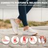 OrthoComfoot Women’s Orthopedic Slip-On Loafers Walking Shoes: Comfortable Arch Suppor Slippers for Plantar Fasciitis, Casual Soft Orthotic Shoes for Foot and Heel Pain Relief(W3-beige)