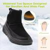 OrthoComfoot Women’s Orthopedic Wide Leather Winter Ankle Boots: Comfortable Diabetic Dress Shoes for Plantar Fasciitis Relief, Warm Casual Arch Support Orthotic Walking Shoes for Ankle and Heel Pain(K1-black)