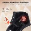 Women’s Orthopedic Diabetic Winter Boots: Wide Toe Box Comfortable Arch Support Plantar Fasciitis Walking Leather Oxfords Shoes, Casual Warm Snow Mid Ankle Boots for Neuropathy and Heel Pain Relief(K1-black)