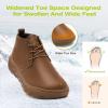Women’s Orthopedic Wide Leather Winter Ankle Boots: Comfortable Arch Support Walking Shoes for Diabetic and Orthotic, Casual Warm Plantar Fasciitis Dress Shoes for Foot and Heel Pain(K2-brown)