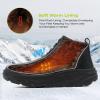 Women’s Orthopedic Wide Leather Winter Ankle Boots: Comfortable Arch Support Walking Shoes for Diabetic and Orthotic, Casual Warm Plantar Fasciitis Dress Shoes for Foot and Heel Pain(K1-black)