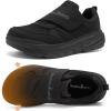 Men’s Orthopedic Diabetic Walking Shoes: Wide Toe Box Comfortable Arch Support Plantar Fasciitis Slip On Shoes, Swollen Feet Casual Adjustable Loafers for Foot and Heel Pain Relief(K1-black)