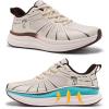 Men’s Orthopedic Road Running Shoes: Comfortable Casual Arch Support Plantar Fasciitis Orthotic Sport Sneakers, Supportive Athletic Tennis Working Walking Shoes for Foot Heel and Pain Relief(W2-beige)