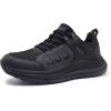 Men’s Orthopedic Trail Running Shoes: Comfortable Casual Arch Support Plantar Fasciitis Trekking Walking Shoes, Orthotic Flat Feet Sport Hiking Gym Training Sneakers for Foot and Heel Pain Relief(W1-black)