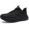 Men’s Orthopedic Trail Running Shoes: Comfortable Casual Arch Support Plantar Fasciitis Workout Outdoor Walking Shoes, Orthotic Flat Feet Hiking Sport Trekking Sneakers for Foot and Heel Pain Relief(W1-black)