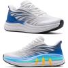 OrthoComfoot Men’s Orthopedic Plantar Fasciitis Sneakers: Comfortable High Arch Support Running Shoes for Walking, Lightweight Casual Tennis Shoes, Relief Flat Feet, Heel Pain(W2-white Blue)