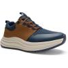 OrthoComfoot Men’s Orthopedic Wide Toe Plantar Fasciitis Shoes: Comfortable High Arch Support Trail Running Shoes for Walking & Hiking, Orthotic Tennis Sneakers Relief Flat Feet, Feet Pain(W2-blue Brown)