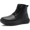 Women’s Orthopedic Diabetic Winter Boots: Wide Toe Box Comfortable Arch Support Plantar Fasciitis Walking Leather Oxfords Shoes, Casual Warm Snow Mid Ankle Boots for Neuropathy and Heel Pain Relief(K1-black)