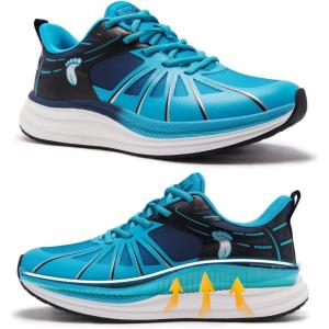 Men’s Orthopedic Road Running Shoes: Comfortable Casual Arch Support Plantar Fasciitis Orthotic Sport Sneakers, Supportive Athletic Tennis Working Walking Shoes for Foot Heel and Pain Relief(W3-blue)