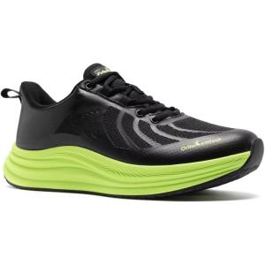 Men’s Orthopedic Road Running Shoes: Comfortable Casual Arch Supports Plantar Fasciitis Orthotic Slip On/Off Sport Sneakers, Flat Feet High Arch Tennis Work Walking Shoes for Foot Heel and Pain Relief(W1-black)