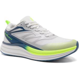 Men’s Orthopedic Road Running Shoes: Comfortable Casual Arch Supports Plantar Fasciitis Orthotic Sports Athletic Sneakers, Flat Feet High Arch Tennis Work Walking Shoes for Foot Heel and Pain Relief(W3-white Blue)