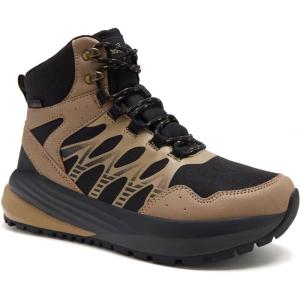 Men’s Orthopedic Wide Waterproof Hiking Boots: Comfortable Plantar Fasciitis Work Walking Running Trekking Shoes, Orthotic Non Slip Adventures Mid Ankle Support Trail Sneakers for Foot Pain Relief(K2-khaki)
