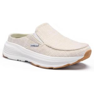 OrthoComfoot Women’s Orthopedic Slip-On Loafers Walking Shoes: Comfortable Arch Suppor Slippers for Plantar Fasciitis, Casual Soft Orthotic Shoes for Foot and Heel Pain Relief(W3-beige)