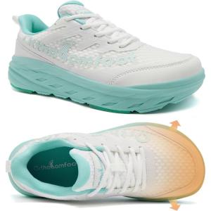 Women’s Orthopedic Diabetic Wide Running Shoes: Comfortable Casual Arch Support Plantar Fasciitis Orthotic Sneakers, High Arch Swollen Work Tennis Sports Shoes for Foot and Heel Pain Relief(K2-blue/White)