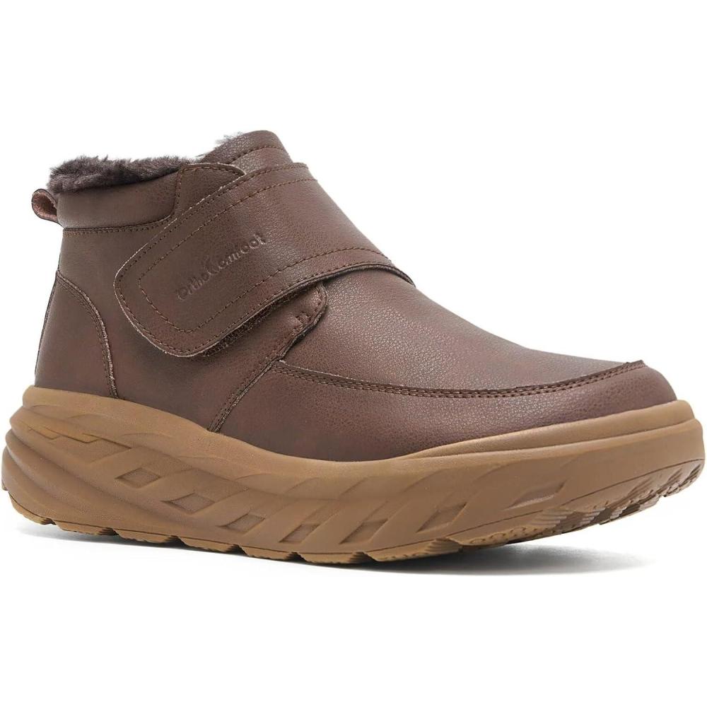 imageOrthoComfoot Womens Orthopedic Wide Leather Winter Ankle Boots Comfortable Diabetic Arch Support Dress Shoes for Plantar Fasciitis Casual Hook and Loop Walking Shoes for Foot and Heel PainK2brown