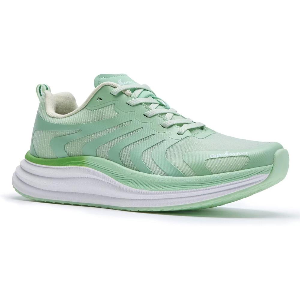 imageOrthopedic Road Running Shoes for Womens Comfortable Casual Arch Support Plantar Fasciitis Flat Feet Tennis Walking Shoes Orthotic Supportive Athletic Sports Sneakers for Foot Heel Pain ReliefW3light Green