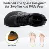 OrthoComfoot Women’s Orthopedic Diabetic Wide Walking Shoes: Comfortable Casual Arch Support Plantar Fasciitis Sneakers, Tennis Orthotic High Arch Swollen Feet Work Shoes for Ankle and Heel Pain(K1-black)