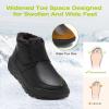 OrthoComfoot Women’s Orthopedic Wide Leather Winter Ankle Boots: Comfortable Diabetic Arch Support Dress Shoes for Plantar Fasciitis, Casual Hook and Loop Walking Shoes for Foot and Heel Pain(K1-black)