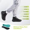 OrthoComfoot Women’s Orthopedic Wide Leather Winter Ankle Boots: Comfortable Diabetic Arch Support Dress Shoes for Plantar Fasciitis, Casual Hook and Loop Walking Shoes for Foot and Heel Pain(K1-black)