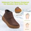 OrthoComfoot Women’s Orthopedic Wide Leather Winter Ankle Boots: Comfortable Diabetic Arch Support Dress Shoes for Plantar Fasciitis, Casual Hook and Loop Walking Shoes for Foot and Heel Pain(K2-brown)