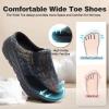 Women’s Orthopedic Diabetic Wide Slippers: Comfortable Arch Support Plantar Fasciitis House Slip On Loafers, Casual Flat Feet Winter Warm Walking Shoes for Foot and Heel Pain Relief(K1-navy/Brown)