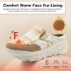 Women’s Orthopedic Diabetic Wide Slippers: Comfortable Arch Support Plantar Fasciitis House Slip On Loafers, Casual Flat Feet Winter Warm Walking Shoes for Foot and Heel Pain Relief(K2-brown/Beige)