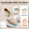 Women’s Orthopedic Diabetic Wide Slippers: Comfortable Arch Support Plantar Fasciitis House Slip On Loafers, Casual Flat Feet Winter Warm Walking Shoes for Foot and Heel Pain Relief(K2-brown/Beige)