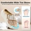 Women’s Orthopedic Diabetic Wide Slippers: Comfortable Arch Support Plantar Fasciitis Walking Shoes, Casual Flat Feet Winter Warm Hook and Loop House Slip On Loafers for Foot and Heel Pain Relief(K2-brown/Beige)