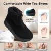 Women’s Orthopedic Diabetic Wide Winter Ankle Boots: Comfortable Arch Support Plantar Fasciitis Warm Mid Snow Boots, Orthotic Casual Leather Dress Oxofrds Walking Shoes for Foot and Heel Pain(K1-black)