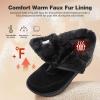 Women’s Orthopedic Diabetic Wide Winter Ankle Boots: Comfortable Arch Support Plantar Fasciitis Warm Mid Snow Boots, Orthotic Casual Leather Dress Oxofrds Walking Shoes for Foot and Heel Pain(K1-black)