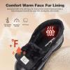 Women’s Orthopedic Diabetic Winter Ankle Boots: Wide Toe Box Comfortable Arch Support Plantar Fasciitis Leather Oxford Mid Boots, Orthotic Casual Warm Standing Walking Shoes for Foot and Heel Pain(K1-black)