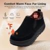 Women’s Orthopedic Diabetic Winter Slippers: Comfortable Wide Toe Box Arch Support Plantar Fasciitis House Slip On Loafers, Casual Warm Orthotic Flat Feet Walking Shoes for Foot and Heel Pain Relief(K1-black)