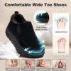 Women’s Orthopedic Diabetic Winter Slippers: Comfortable Wide Toe Box Arch Support Plantar Fasciitis House Slip On Loafers, Casual Warm Orthotic Flat Feet Walking Shoes for Foot and Heel Pain Relief(K1-black)