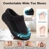 Women’s Orthopedic Diabetic Winter Slippers: Comfortable Wide Toe Box Plantar Fasciitis Arch Support Slip On Loafers, Casual Flat Feet Winter Warm House Walking Shoes for Foot and Heel Pain Relief(K1-black)