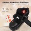 Women’s Orthopedic Leather Winter Ankle Boots: Comfortable Wide Tox Box Warm Diabetic Arch Support Plantar Fasciitis Dress Oxfords, Orthotic Casual Hook and Loop Walking Shoes for Foot and Heel Pain(K1-black)