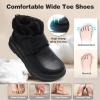 Women’s Orthopedic Leather Winter Ankle Boots: Comfortable Wide Tox Box Warm Diabetic Arch Support Plantar Fasciitis Dress Oxfords, Orthotic Casual Hook and Loop Walking Shoes for Foot and Heel Pain(K1-black)