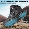Women’s Orthopedic Mid Trekking Hiking Boots: Comfortable Plantar Fasciitis Ankle Support Workout Walking Running Shoes, Orthotic Work Sport Waterproof Trail Sneakers for Feet and Heel Pain Relief(W1-black)
