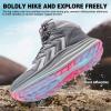 Women’s Orthopedic Mid Trekking Hiking Boots: Comfortable Plantar Fasciitis Ankle Support Workout Walking Running Shoes, Orthotic Work Sport Waterproof Trail Sneakers for Feet and Heel Pain Relief(W2-grey)