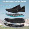 Women’s Orthopedic Wide Sport Walking Shoes: Plantar Fasciitis Neuropathy Arch Support Diabetic Pain Relief Trail Sneakers, Hiking Metatarsal Workout Training Waterproof Running Shoes Black Size 7
