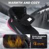 Women’s Orthopedic Winter Snow Boots: Wide Comfortable Diabetic Plantar Fasciitis Arch Support Waterproof Insulated Mid Hiking Boots, Casual Orthotic Warm Leather Walking Shoes for Feet Heel and Pain(K1-black)