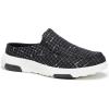OrthoComfoot Women’s Orthopedic Slip-On Loafers Walking Shoes: Comfortable Arch Support Slippers for Plantar Fasciitis, Casual Canvas Orthotic Mule Clogs for Foot Heel Pain Relief(W7- Black/White)