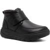 OrthoComfoot Women’s Orthopedic Wide Leather Winter Ankle Boots: Comfortable Diabetic Arch Support Dress Shoes for Plantar Fasciitis, Casual Hook and Loop Walking Shoes for Foot and Heel Pain(K1-black)