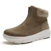 Women’s Orthopedic Diabetic Wide Winter Ankle Boots: Comfortable Arch Support Plantar Fasciitis Warm Mid Snow Boots, Orthotic Casual Leather Dress Oxofrds Walking Shoes for Foot and Heel Pain(K2-khaki)