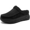 Women’s Orthopedic Diabetic Winter Slippers: Comfortable Wide Toe Box Plantar Fasciitis Arch Support Slip On Loafers, Casual Flat Feet Winter Warm House Walking Shoes for Foot and Heel Pain Relief(K1-black)