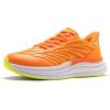 Women’s Orthopedic Road Running Shoes: Comfortable Arch Support Plantar Fasciitis Orthotic Slip On/Off Sports Sneakers, Casual Standing Flat Feet Tennis Walking Shoes for Foot Heel and Pain Relief(W3-orange)