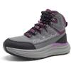 Women’s Orthopedic Waterproof Hiking Boots: Comfortable Plantar Fasciitis Walking Running Trekking Trail Sneakers, Flat Feet Orthotic Mid Ankle Support Work Shoes for Foot and Heel Pain Relief(W1-grey)
