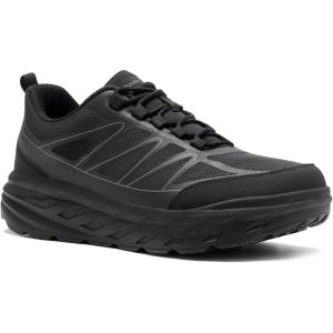 OrthoComfoot Women’s Orthopedic Diabetic Wide Walking Shoes: Comfortable Casual Arch Support Plantar Fasciitis Sneakers, Tennis Orthotic High Arch Swollen Feet Work Shoes for Ankle and Heel Pain(K1-black)