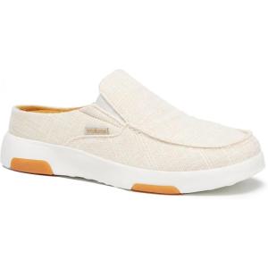 OrthoComfoot Women’s Orthopedic Slip-On Loafers Walking Shoes: Comfortable Arch Support Slippers for Plantar Fasciitis, Casual Canvas Orthotic Mule Clogs for Foot Heel Pain Relief(W5-beige)